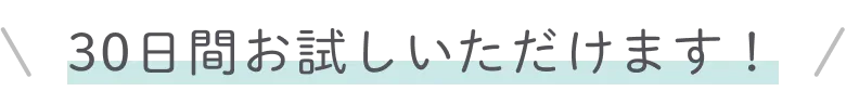 30日間お試しいただけます！